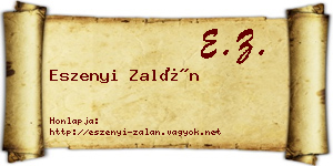 Eszenyi Zalán névjegykártya